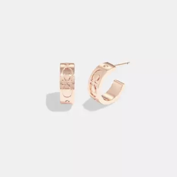 Coach Signature Huggie Earrings - Picture 3 of 3